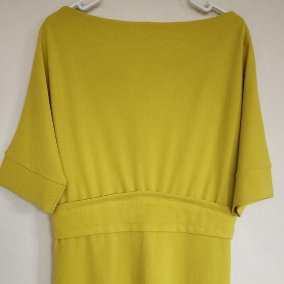 New York & Company Dolam Sheath Dress Citron Yellow Large NEW with Tags - Picture 4 of 13